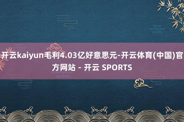开云kaiyun毛利4.03亿好意思元-开云体育(中国)官方