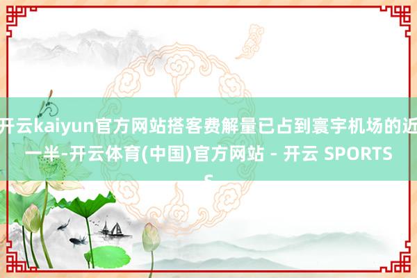 开云kaiyun官方网站搭客费解量已占到寰宇机场的近一半-开云体育(中国)官方网站 - 开云 SPORTS