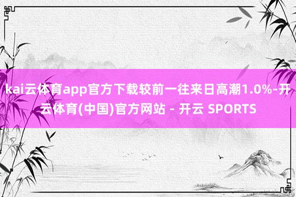 kai云体育app官方下载较前一往来日高潮1.0%-开云体育(中国)官方网站 - 开云 SPORTS