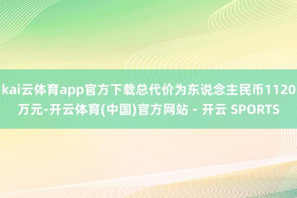 kai云体育app官方下载总代价为东说念主民币1120万元-