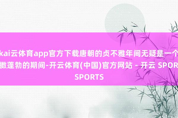 kai云体育app官方下载唐朝的贞不雅年间无疑是一个抖擞蓬勃